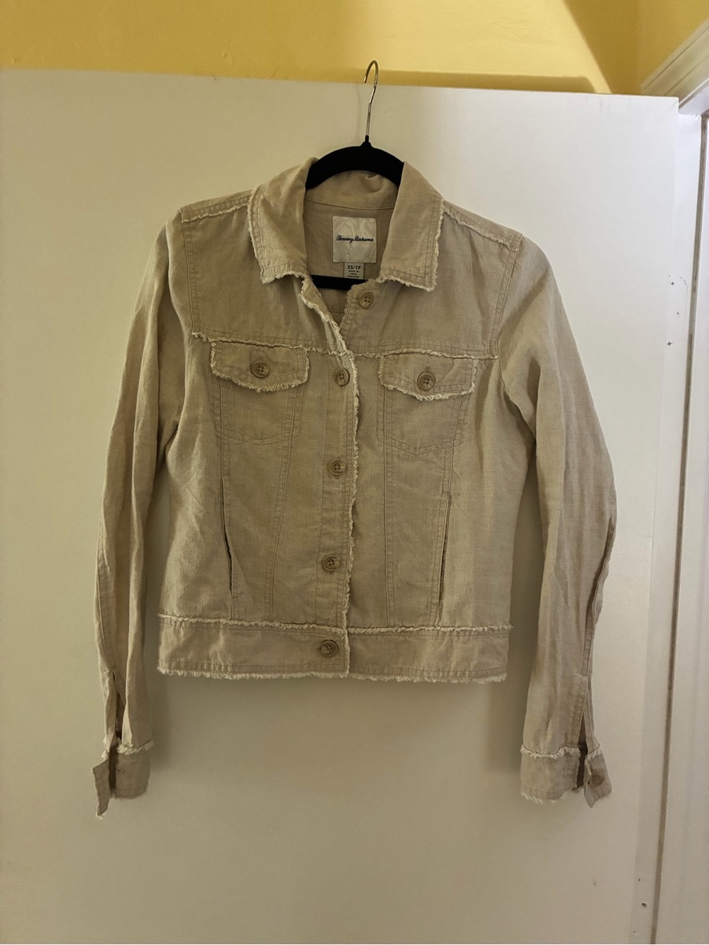 Tommy Bahama Beige Button-Front Jean Jacket